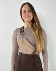 VALENTINA Wildleder Bauchtasche beige – Small