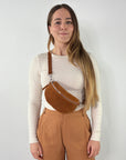 VALENTINA Wildleder Bauchtasche cognac - Small