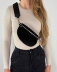 VALENTINA Wildleder Bauchtasche schwarz – Small