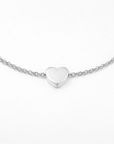 lepelou - leder - Armband mit Herzchen - Anhänger silber - LPSAHERSIL