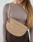 lepelou - leder - Bauchtasche - VALENTINA Wildleder Bauchtasche beige – Large - LPBVALBEIL