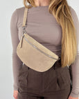 lepelou - leder - Bauchtasche - VALENTINA Wildleder Bauchtasche beige – Medium - LPBVALBEIM