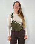 lepelou - leder - Bauchtasche - VALENTINA Wildleder Bauchtasche khaki – Large - LPBVALKHAL4