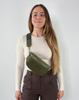 lepelou - leder - Bauchtasche - VALENTINA Wildleder Bauchtasche khaki – Medium - LPBVALKHAM