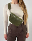 lepelou - leder - Bauchtasche - VALENTINA Wildleder Bauchtasche khaki – Medium - LPBVALKHAM