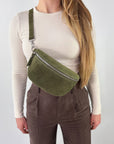 lepelou - leder - Bauchtasche - VALENTINA Wildleder Bauchtasche khaki – Medium - LPBVALKHAM