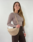 lepelou - leder - Bauchtasche - Wildleder Bauchtasche VALENTINA XL beige - LPBVALBEIXL