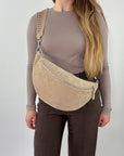 lepelou - leder - Bauchtasche - Wildleder Bauchtasche VALENTINA XL beige - LPBVALBEIXL3