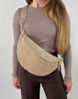 lepelou - leder - Bauchtasche - Wildleder Bauchtasche VALENTINA XL beige - LPBVALBEIXL5