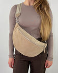 lepelou - leder - Bauchtasche - Wildleder Bauchtasche VALENTINA XL beige - LPBVALBEIXL5