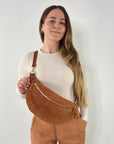 lepelou - leder - Bauchtasche - Wildleder Bauchtasche VALENTINA XL cognac - LPBVALCOGXL