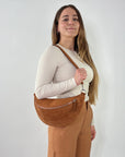 lepelou - leder - Bauchtasche - Wildleder Bauchtasche VALENTINA XL cognac - LPBVALCOGXL