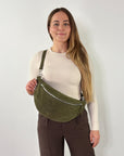 lepelou - leder - Bauchtasche - Wildleder Bauchtasche VALENTINA XL khaki - LPBVALKHAXL