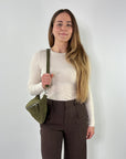 lepelou - leder - Bauchtasche - Wildleder Bauchtasche VALENTINA XL khaki - LPBVALKHAXL