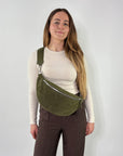 lepelou - leder - Bauchtasche - Wildleder Bauchtasche VALENTINA XL khaki - LPBVALKHAXL5