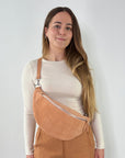 lepelou - leder - Bauchtasche - Wildleder Bauchtasche VALENTINA XL peach - LPBVALPEAXL