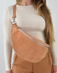 lepelou - leder - Bauchtasche - Wildleder Bauchtasche VALENTINA XL peach - LPBVALPEAXL