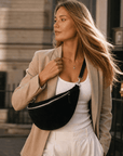 lepelou - leder - Bauchtasche - Wildleder Bauchtasche VALENTINA XL schwarz - LPBVALSCHXL