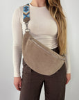 lepelou - leder - Bauchtasche - Wildleder Bauchtasche VALENTINA XL taupe - LPBVALTAUXL1