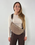 lepelou - leder - Bauchtasche - Wildleder Bauchtasche VALENTINA XL taupe - LPBVALTAUXL4
