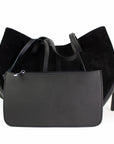 lepelou - leder - Bauchtasche - Wildleder Handtasche TARA schwarz - LPHTARSCH