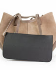 lepelou - leder - Bauchtasche - Wildleder Handtasche TARA taupe - LPHTARTAU