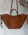 lepelou - leder - Bauchtasche - Wildleder Handtasche TESSA cognac - LPHTESCOG