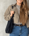lepelou - leder - Bauchtasche - Wildleder Handtasche TESSA schwarz - LPHTESSCH