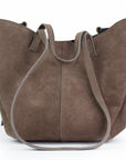 lepelou - leder - Bauchtasche - Wildleder Handtasche TESSA taupe - LPHTESTAU