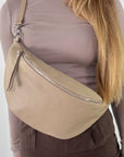 lepelou - leder - Bauchtasche - XL Bauchtasche LARA beige - LPBLARBEIE