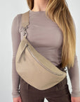 lepelou - leder - Bauchtasche - XL Bauchtasche LARA beige - LPBLARBEIE5