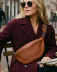 lepelou-leder-Bauchtasche-XL Bauchtasche LARA cognac -LPBLARCOGE