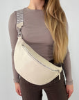 lepelou - leder - Bauchtasche - XL Bauchtasche LARA creme - LPBLARCREE1