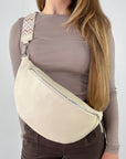 lepelou - leder - Bauchtasche - XL Bauchtasche LARA creme - LPBLARCREE3