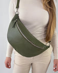 lepelou - leder - Bauchtasche - XL Bauchtasche LARA khaki - LPBLARKHAE