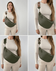 lepelou - leder - Bauchtasche - XL Bauchtasche LARA khaki - LPBLARKHAE