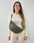 lepelou - leder - Bauchtasche - XL Bauchtasche LARA khaki - LPBLARKHAE