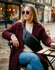 lepelou-leder-Bauchtasche-XL Bauchtasche LARA schwarz -LPBLARSCHE