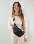 lepelou - leder - Bauchtasche - XL Bauchtasche LARA schwarz - LPBLARSCHE1