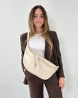 lepelou - leder - Bauchtasche - XXL Bauchtasche CLARA creme - LPBCLACREE