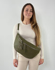 lepelou - leder - Bauchtasche - XXL Bauchtasche CLARA khaki - LPBCLAKHAE