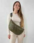 lepelou - leder - Bauchtasche - XXL Bauchtasche CLARA khaki - LPBCLAKHAE2