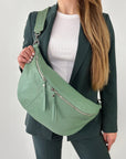 lepelou - leder - Bauchtasche - XXL Bauchtasche CLARA mint - LPBCLAMINE4