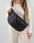 lepelou - leder - Bauchtasche - XXL Bauchtasche CLARA schwarz - LPBCLASCHE