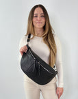 lepelou - leder - Bauchtasche - XXL Bauchtasche CLARA schwarz - LPBCLASCHE