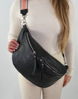 lepelou - leder - Bauchtasche - XXL Bauchtasche CLARA schwarz - LPBCLASCHE1