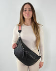 lepelou - leder - Bauchtasche - XXL Bauchtasche CLARA schwarz - LPBCLASCHE1
