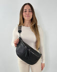 lepelou - leder - Bauchtasche - XXL Bauchtasche CLARA schwarz - LPBCLASCHE3
