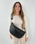 lepelou - leder - Bauchtasche - XXL Bauchtasche CLARA schwarz - LPBCLASCHE4