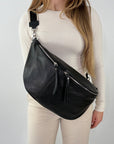 lepelou - leder - Bauchtasche - XXL Bauchtasche CLARA schwarz - LPBCLASCHE5